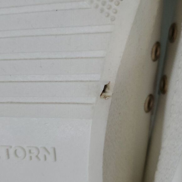 Tretorn NY Lite Bold White Canvas Platform Sneakers Gingham Ribbon Laces W9.5 - Picture 10 of 11